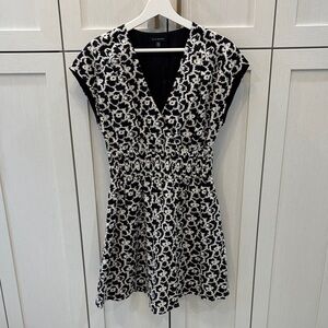 Club Monaco Black and White Patterned Dress